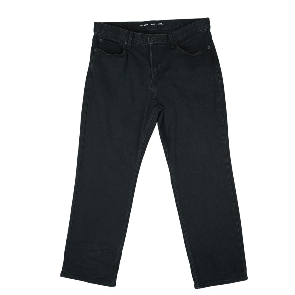 Old Navy Loose Built-In Flex Jeans Mens 34x30 Black Relaxed Fit Denim Pants